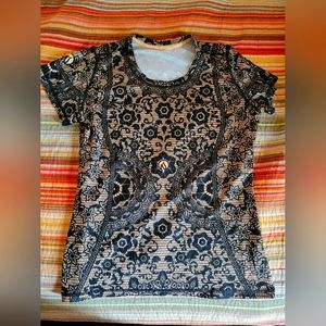 WOMEN'S BLACK LACE TECH SHIRT